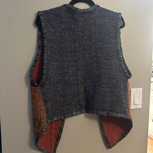 Rust-Orange and Blue Woven Vest 💙🧡 - Picture 3 of 3